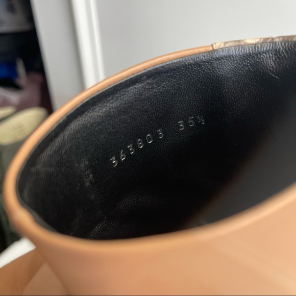 Gucci horsebit Lillian python print camel ankle boots size 35.5 NEW - Picture 5 of 10